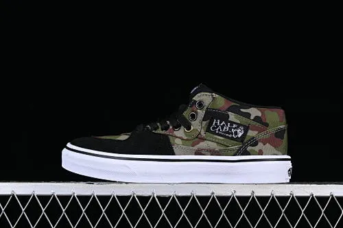 All categories Vans Vans series Vans Mid Vans Half Cab LX black and green camouflage retro casual skateboard shoes VN-OHJ TC6D
